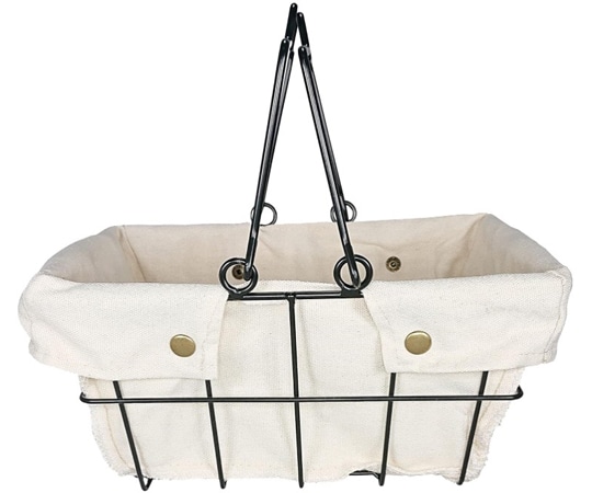 アズワン ワイヤーファブリックバスケット 買い物かご SS アイボリー 61-784-43-3 1個（ご注文単位1個）【直送品】