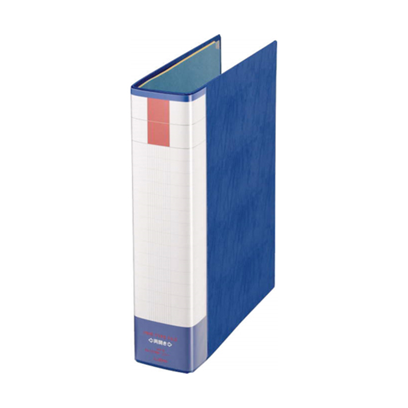 ライオン事務器 パイプ式ファイル両開き〈環境〉 ブルー No.753RK 1冊(ご注文単位1冊)【直送品】