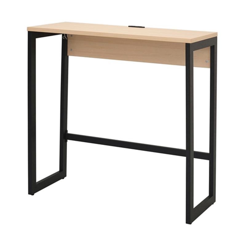 アール・エフ・ヤマカワ リスム ハイデスク W1000×D450 ナチュラル×ブラック脚 2ヶ口コンセント付き RFFHD-1045NA-BL 1台(ご注文単位1台)【直送品】