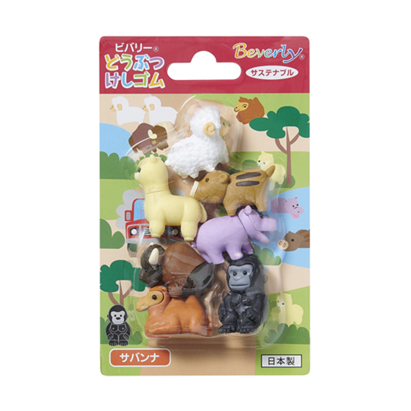 セキセイ どうぶつけしゴム サバンナ BVL-3383-00 1個(ご注文単位1個)【直送品】