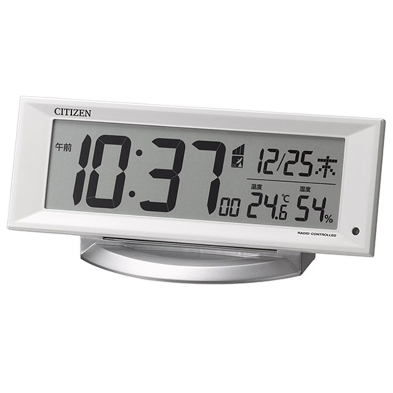 リズム(時計) 電波目覚まし時計 白 8RZ202-003 1個(ご注文単位1個)【直送品】