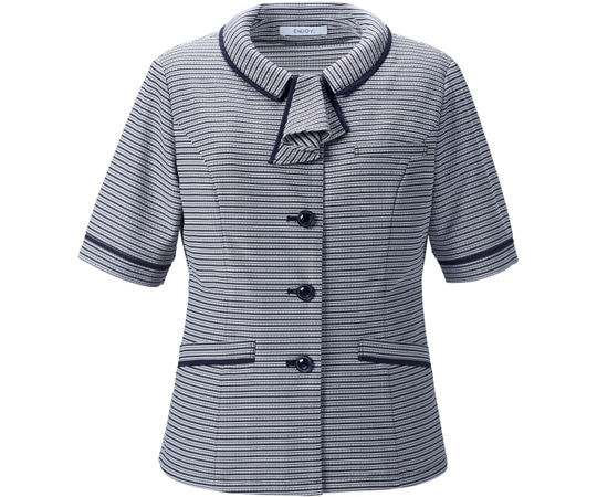 カーシーカシマ ENJOY オーバーブラウス ネイビーボーダー 5号 ESA893 1枚（ご注文単位1枚）【直送品】