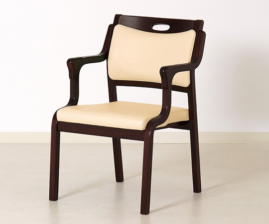 貞苅椅子製作所 スタッキングチェア 半ひじ・グリップ付（2脚入）ブラウン・アイボリー Care-111-AC BR AL-IV 1セット（ご注文単位1セット）【直送品】
