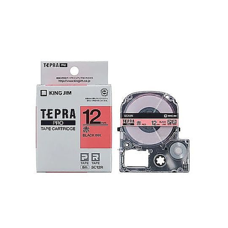 キングジム 12mm テープカセット(赤) EA761DK-121 1個(ご注文単位1個)【直送品】