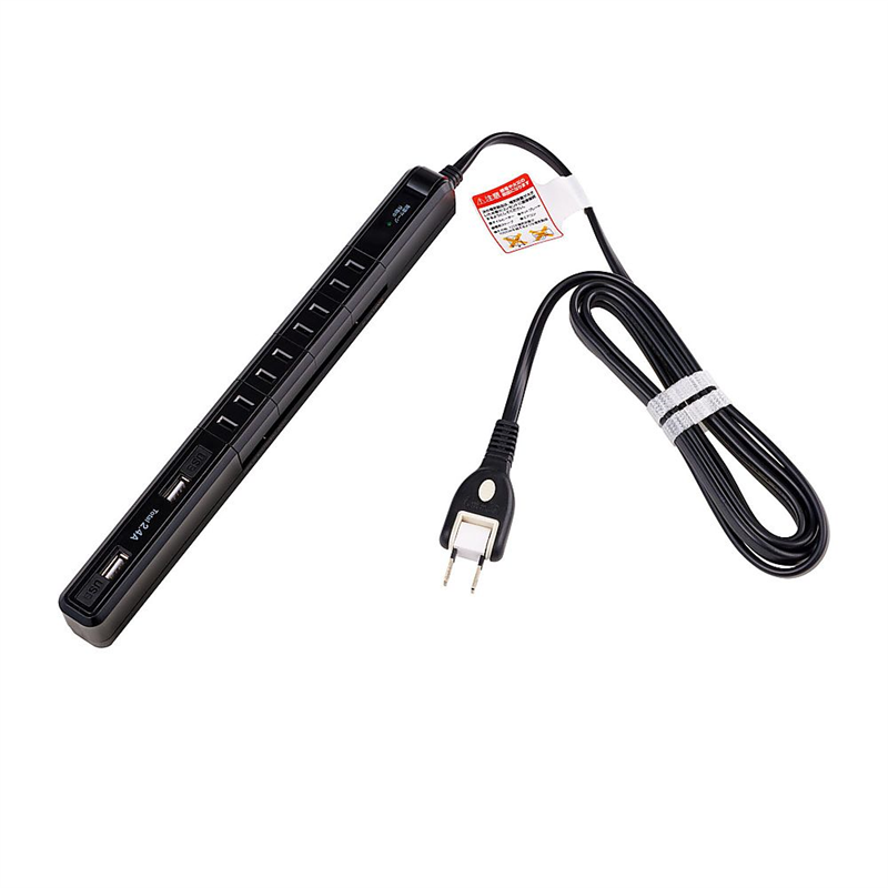 ELPA 4P2mスリム回転USBタップ ブラック WBS-SL402USB(BK) 1個(ご注文単位1個)【直送品】