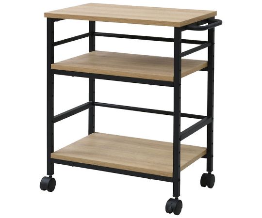 山善(YAMAZEN) デスク下 ファイルワゴン キャスター付き オーク MWT-60(OAK/SBK) 1台(ご注文単位1台)【直送品】