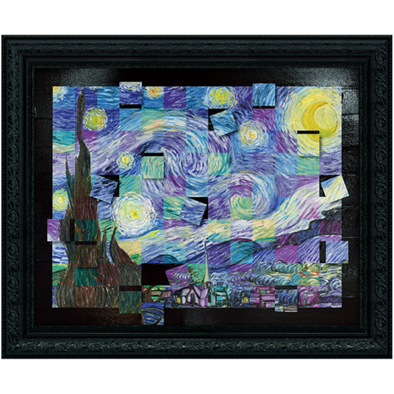 ユーパワー 名画モザイクアート ~アートフレーム~(ゴッホ｢星月夜(Mサイズ)｣) AM-09003 1個（ご注文単位1個）【直送品】