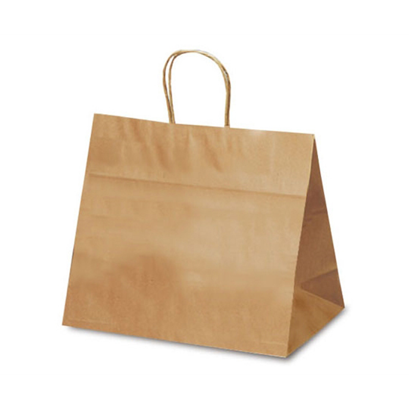 ベルベ 紙袋 自動紐手提袋 T-9W 茶無地 200枚 1096 1ケース（ご注文単位1ケース）【直送品】