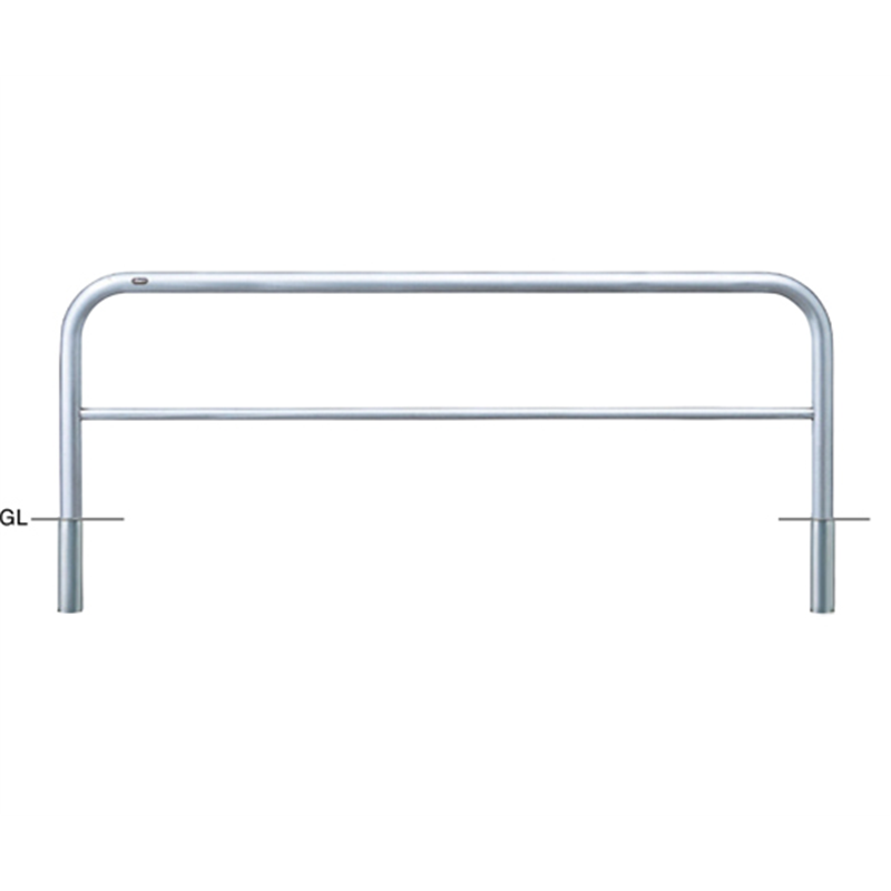 サンポール ステンレス アーチ型車止め(横桟付)差込式 φ60.5(t3.0)×W2000×H800mm AH-7S20-800 1台(ご注文単位1台)【直送品】