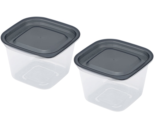 イノマタ化学 楽ちんパックスクエア深型430ml2個組 クリアーブラック #1815 1セット（ご注文単位1セット）【直送品】