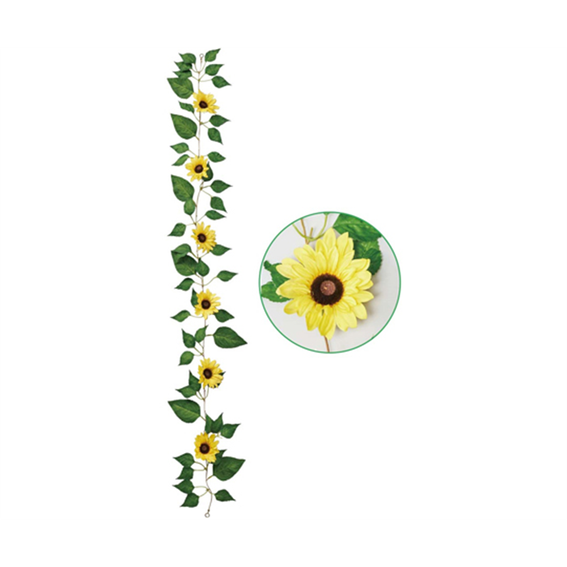 アズワン ひまわり造花ガーランド シンプル 180cm 35-13-7-1 1セット(ご注文単位1セット)【直送品】