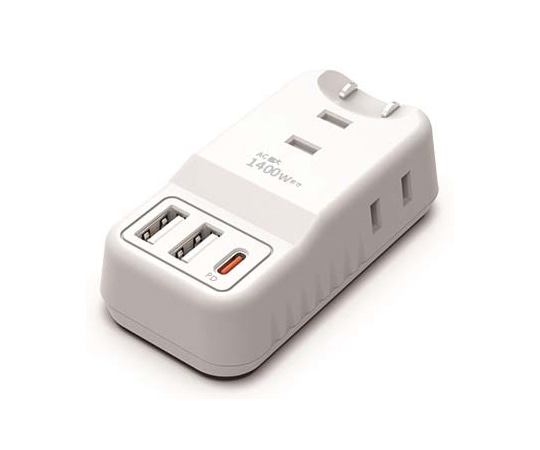 エアージェイ PD20W対応 USB+ACハンディー電源タップ ホワイト AOT-N1 WH 1個(ご注文単位1個)【直送品】