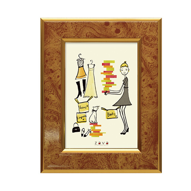 万丈 フォトフレーム クラシック L判 キャメル PFC-L-CA 1個(ご注文単位1個)【直送品】