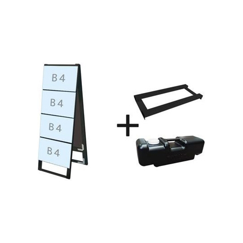 常磐精工 ブラックカードケーススタンド看板 B4横8両面 ウエイトアーム・水タンクセット BCCSK-B4Y8R-3SET 1個（ご注文単位1個）【直送品】