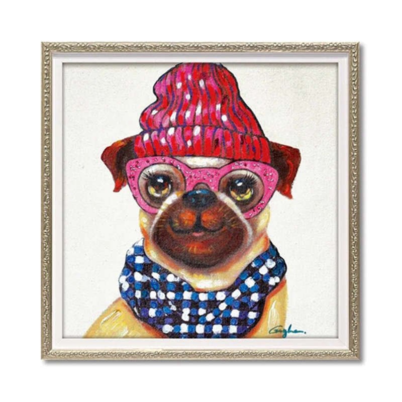 ユーパワー オイル ペイント アート｢ピンクグラス ドッグ(Sサイズ)｣ OP-07034 1個（ご注文単位1個）【直送品】