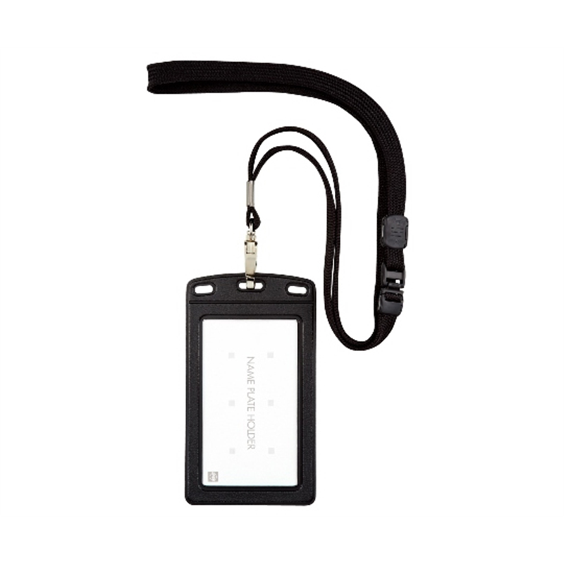 オープン工業 吊り下げ名札 レザー調タテ名刺 1枚 黒 NL-20P-BK 1個(ご注文単位1個)【直送品】