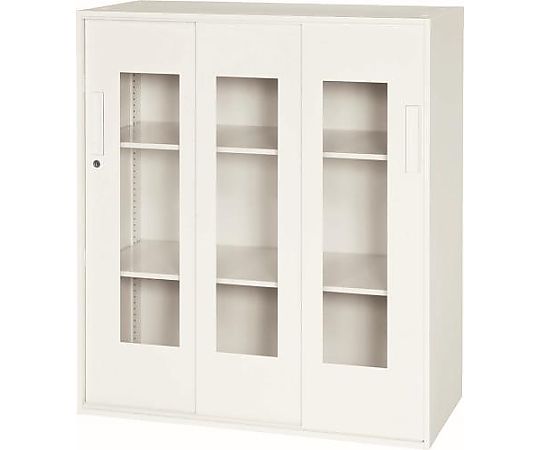 エスコ 900x400x1030mm 収納庫(3枚引き戸/アクリル戸) EA954DH-38 1台(ご注文単位1台)【直送品】