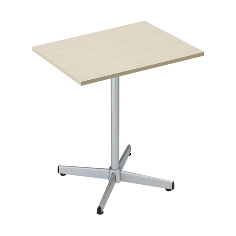 アズワン カフェテーブル W50×D60cm 天板:ホワイトウッド 脚:シルバー 61-777-23-1 1台（ご注文単位1台）【直送品】