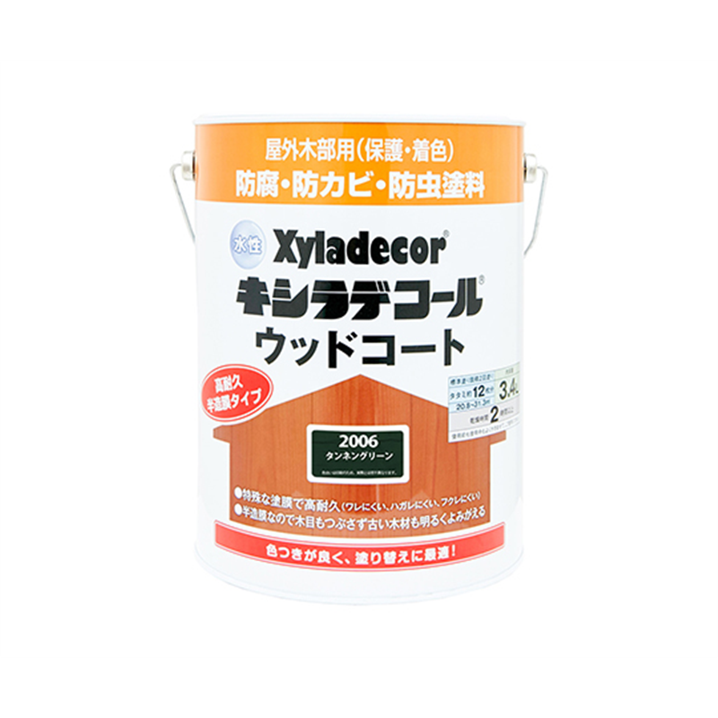 カンペハピオ(KANSAI) 水性キシラデコール ウッドコート タンネングリーン 3.4L 97670150000 1個(ご注文単位1個)【直送品】