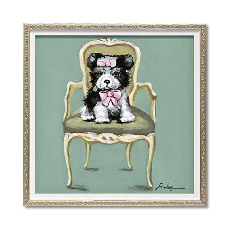 ユーパワー オイル ペイント アート｢パピー オン チェア(Sサイズ)｣ OP-07008 1個（ご注文単位1個）【直送品】