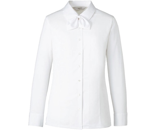 カーシーカシマ ENJOY シャツブラウス TRICOT KNIT KERSEY ホワイト 19号 EWB692 1枚（ご注文単位1枚）【直送品】