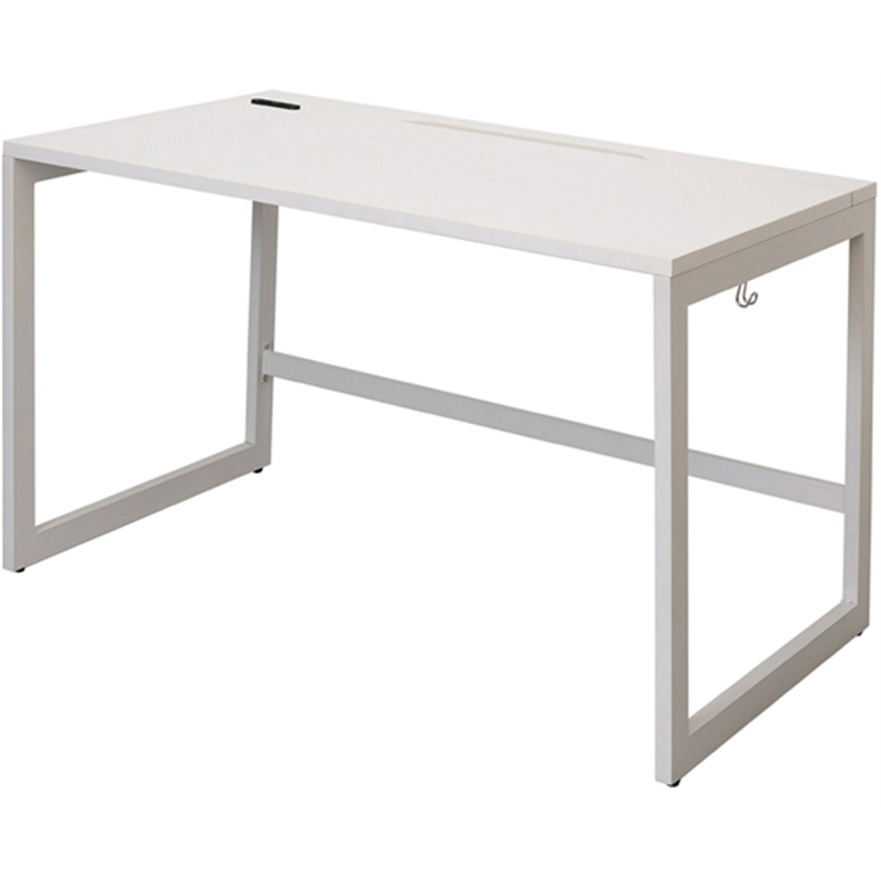 アール・エフ・ヤマカワ リスム デスク W1200×D700 ホワイト×ホワイト脚 2ヶ口コンセント付き RFFLD-1270WH-WL 1台(ご注文単位1台)【直送品】