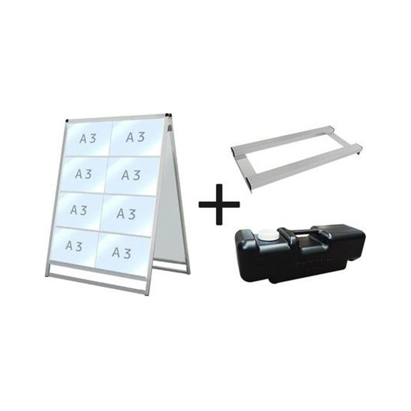 常磐精工 バリウスカードケーススタンド看板 A3横16両面 ウエイトアーム・水タンクセット VACCSK-A3Y16R-3SET 1個（ご注文単位1個）【直送品】