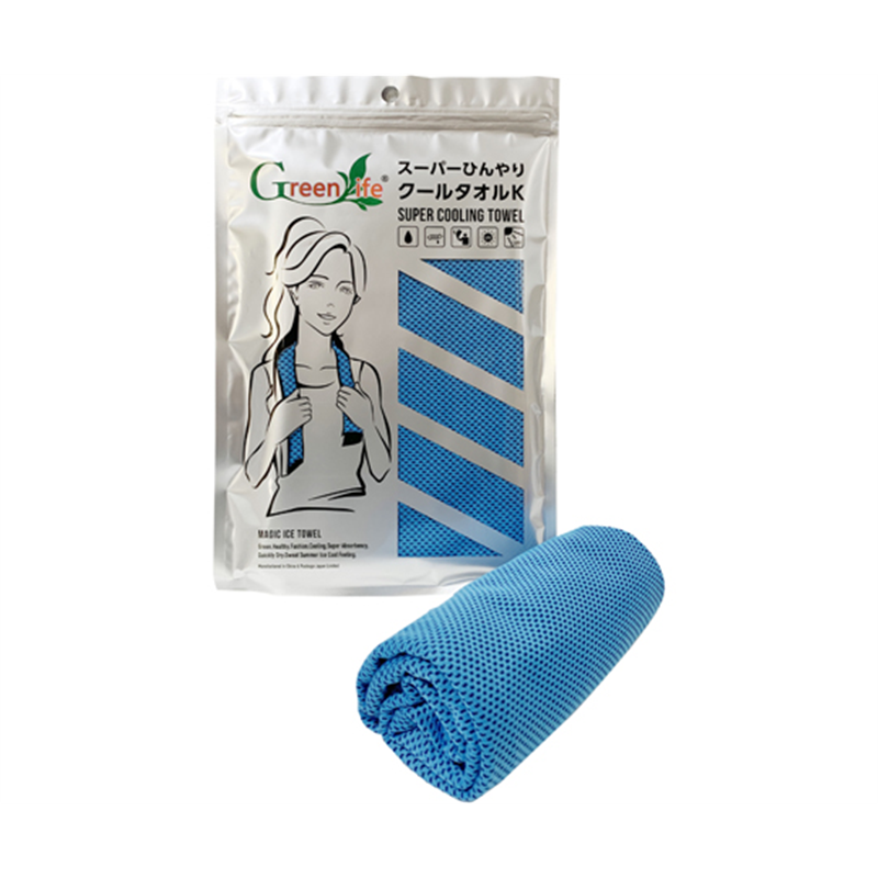 Kメディカルニーズ スーパーひんやりクールタオルK ライトブルー 50枚入 K-008 1箱(ご注文単位1箱)【直送品】