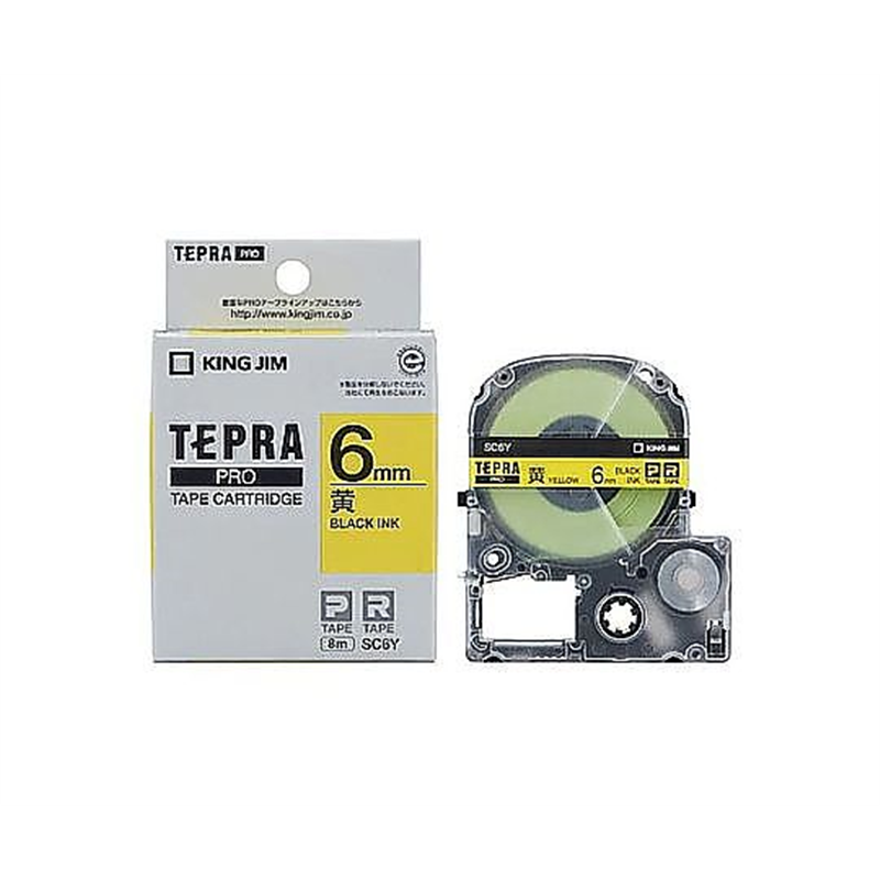 キングジム 6mm テープカセット(黄) EA761DK-65 1個(ご注文単位1個)【直送品】