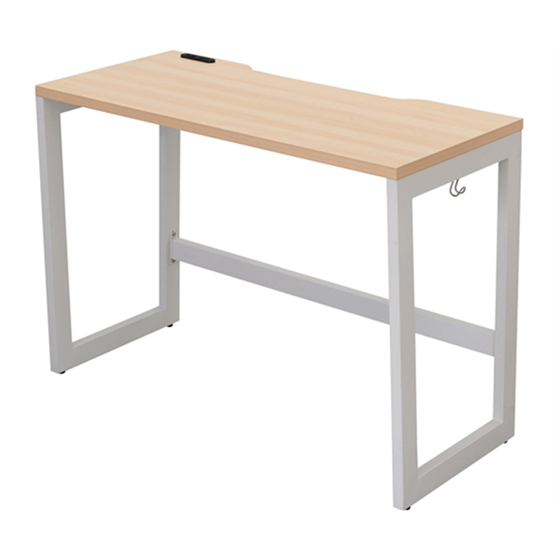 アール・エフ・ヤマカワ リスム デスク W1000×D450 ナチュラル×ホワイト脚 2ヶ口コンセント付き RFFLD-1045NA-WL 1台(ご注文単位1台)【直送品】