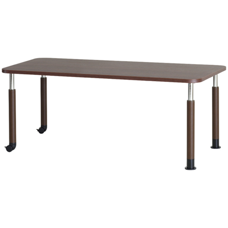 貞苅椅子製作所 メラミンテーブル(抗ウイルスメラミン天板テーブル)長方形 6人掛けワイド ブラウン 脚B(ラチェット昇降脚) TM4-K18090 BR 1台（ご注文単位1台）【直送品】