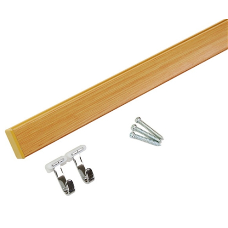 ハイロジック 壁付フックレールセット 1000mm 木目 58073 1本(ご注文単位1本)【直送品】