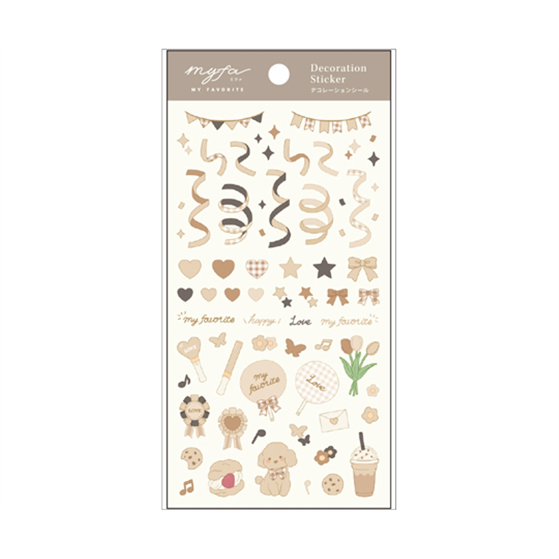 LIHITLAB myfa デコレーションシール シフォンベージュ 5枚入 Y3000-16 1セット(ご注文単位1セット)【直送品】