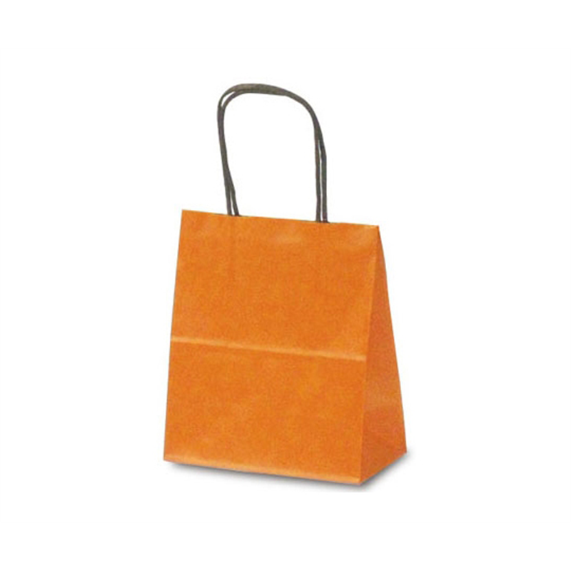 ベルベ 紙袋 自動紐手提袋 T-1 カラー(オレンジ) 200枚 1113 1ケース（ご注文単位1ケース）【直送品】