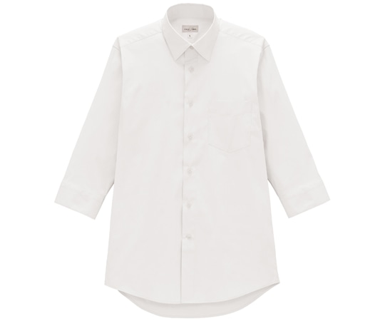 ボンマックス メンズレギュラーカラー七分袖シャツ ホワイト LL FB5056M 1枚（ご注文単位1枚）【直送品】