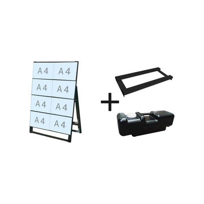常磐精工 ブラックカードケーススタンド看板 A4横8片面 ウエイトアーム・水タンクセット BCCSK-A4Y8K-3SET 1個（ご注文単位1個）【直送品】