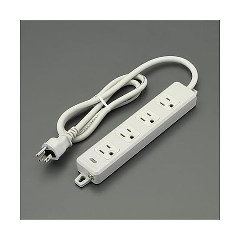 エスコ AC125V/15Ax 3m タップ(4口・接地・マグネット付) EA815GL-302 1個(ご注文単位1個)【直送品】
