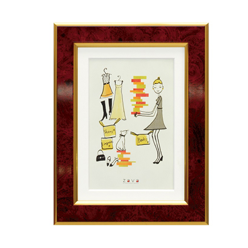 万丈 フォトフレーム クラシック 2L/KG判 ワイン PFC-2LKG-WI 1個(ご注文単位1個)【直送品】