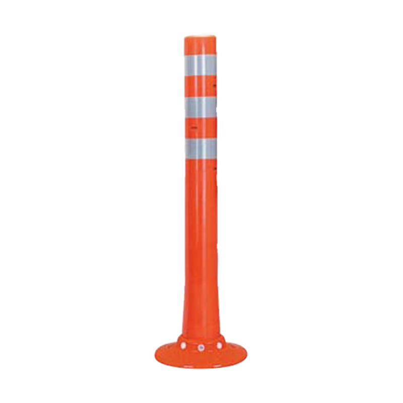 サンポール ガードコーン ホールインアンカー式 広角反射レンズ付 φ80,台座径φ250×H800mm オレンジ RBHC-80W(R) 1台(ご注文単位1台)【直送品】