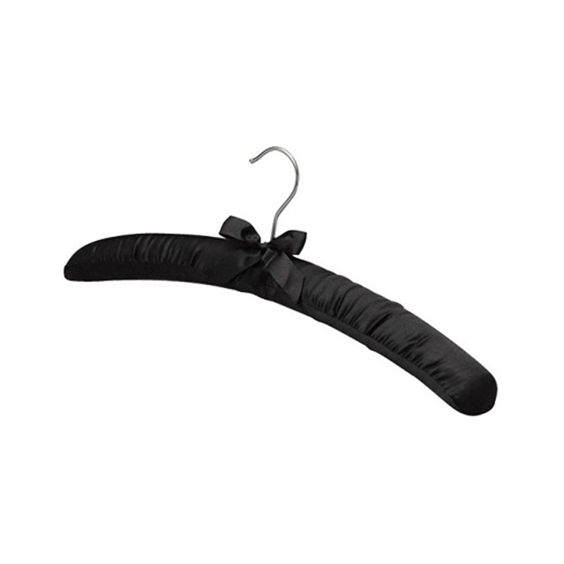 三和 サテンハンガー ブラック(フック銀)10本 YG-03BLK 1箱（ご注文単位1箱）【直送品】