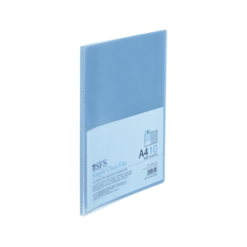 たんぽぽ A4クリアーファイル ブルー 10ポケット 109991010 1枚(ご注文単位1枚)【直送品】