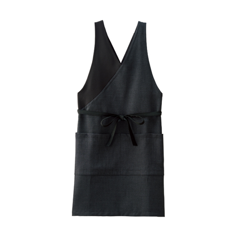 ボンマックス 胸当てエプロン FK7188 グレー×ブラック フリー  1枚（ご注文単位1枚）【直送品】