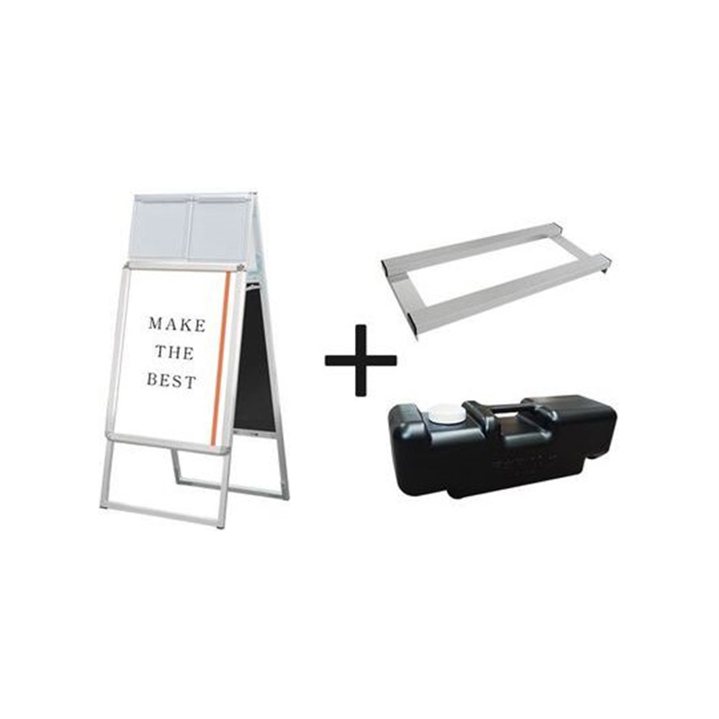 常磐精工 ポスターグリップスタンド看板カタログケース付(屋内用) A2両面シルバー ウエイトアーム・水タンクセット PGSKK-A2RS-3SET 1個（ご注文単位1個）【直送品】