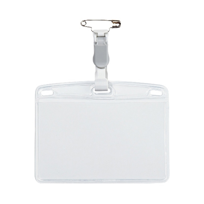 オープン工業 タッグ名札 プラスチック製クリップ ソフトヨコ名刺 10枚 NT-5-GY 1袋(ご注文単位1袋)【直送品】