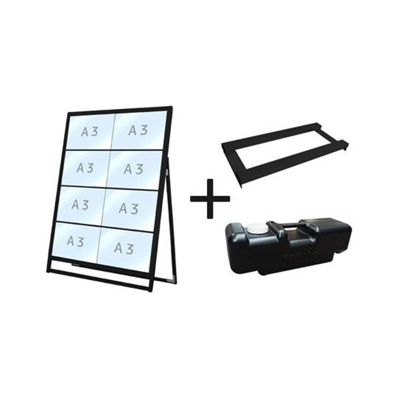 常磐精工 ブラックバリウスカードケーススタンド看板 A3横8片面 ウエイトアーム・水タンクセット BVACCSK-A3Y8K-3SET 1個（ご注文単位1個）【直送品】