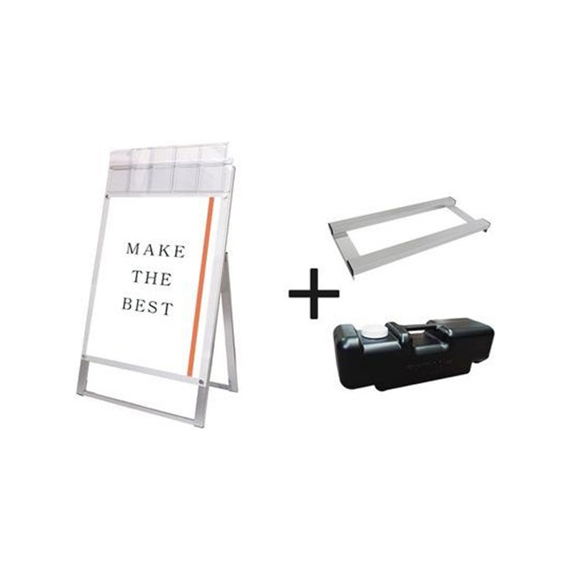 常磐精工 ポスター用スタンド看板マグネジ パンフレットケース付 A1片面ホワイト(屋外用) ウエイトアーム・水タンクセット PSSKMNP-A1KW-G-3SET 1個（ご注文単位1個）【直送品】