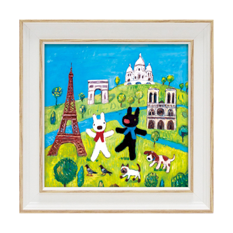 ユーパワー リサとガスパール アートフレーム Sサイズ「パリを巡る」 GL-02029 1個(ご注文単位1個)【直送品】