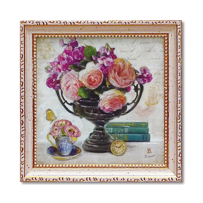 ユーパワー ミニゲル アートフレーム チャド バレット「ヴィンテージ エステート フローラル4」 CB-02018 1個(ご注文単位1個)【直送品】