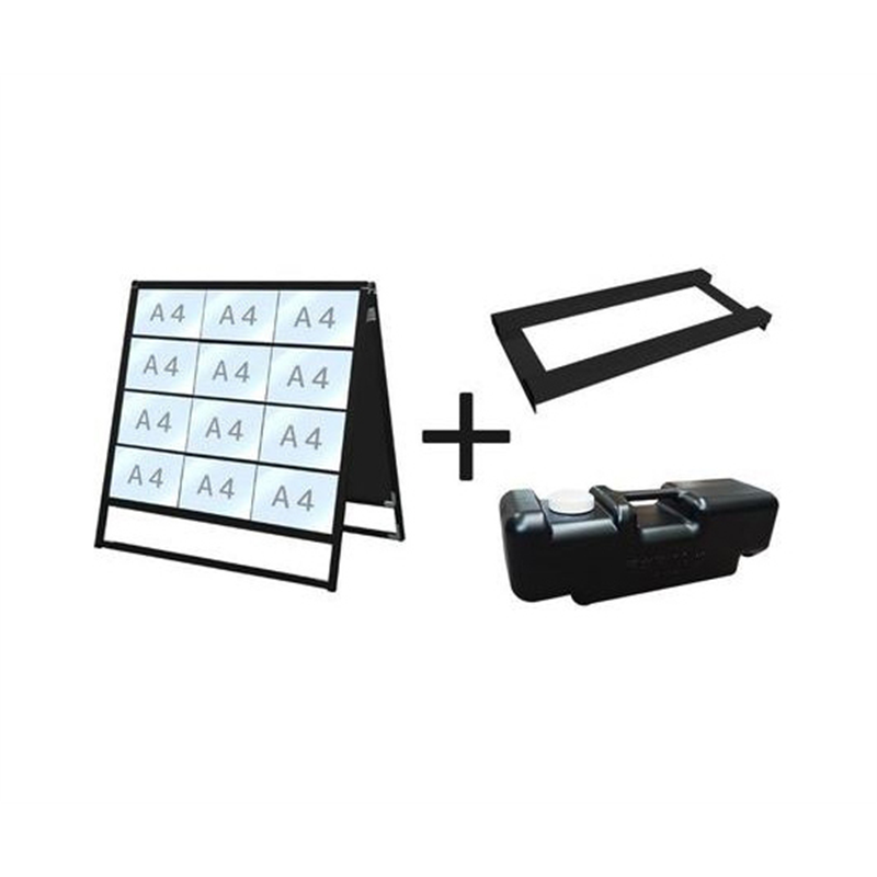 常磐精工 ブラックバリウスカードケーススタンド看板 A4横24両面 ウエイトアーム・水タンクセット BVACCSK-A4Y24R-3SET 1個（ご注文単位1個）【直送品】