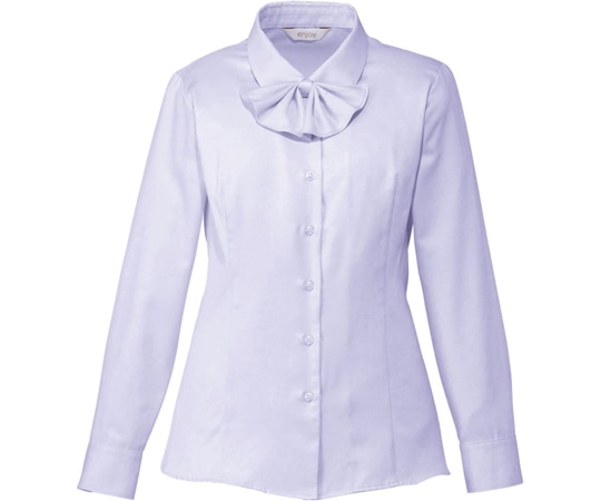 カーシーカシマ ENJOY 長袖リボンブラウス FINE KERSEY ラベンダー 19号 EWB595 1枚（ご注文単位1枚）【直送品】